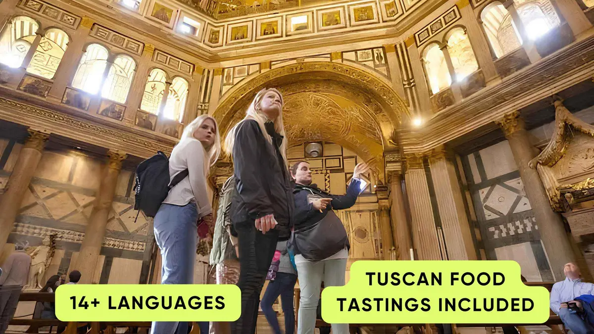 Gates of Paradise on the Florence Baptistery seen on a Duomo complex guided tour with tickets