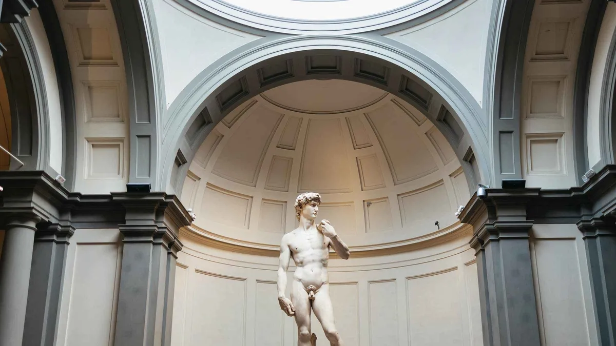 Michelangelo's David at the Accademia on a David, Cathedral and city highlights tour with Duomo tickets, Florence