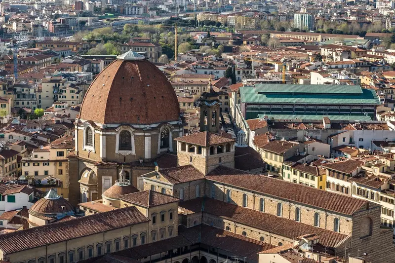 The marble Chapel of the Princes dome inside the Medici Chapels, a skip-the-line ticket in Florence, Italy