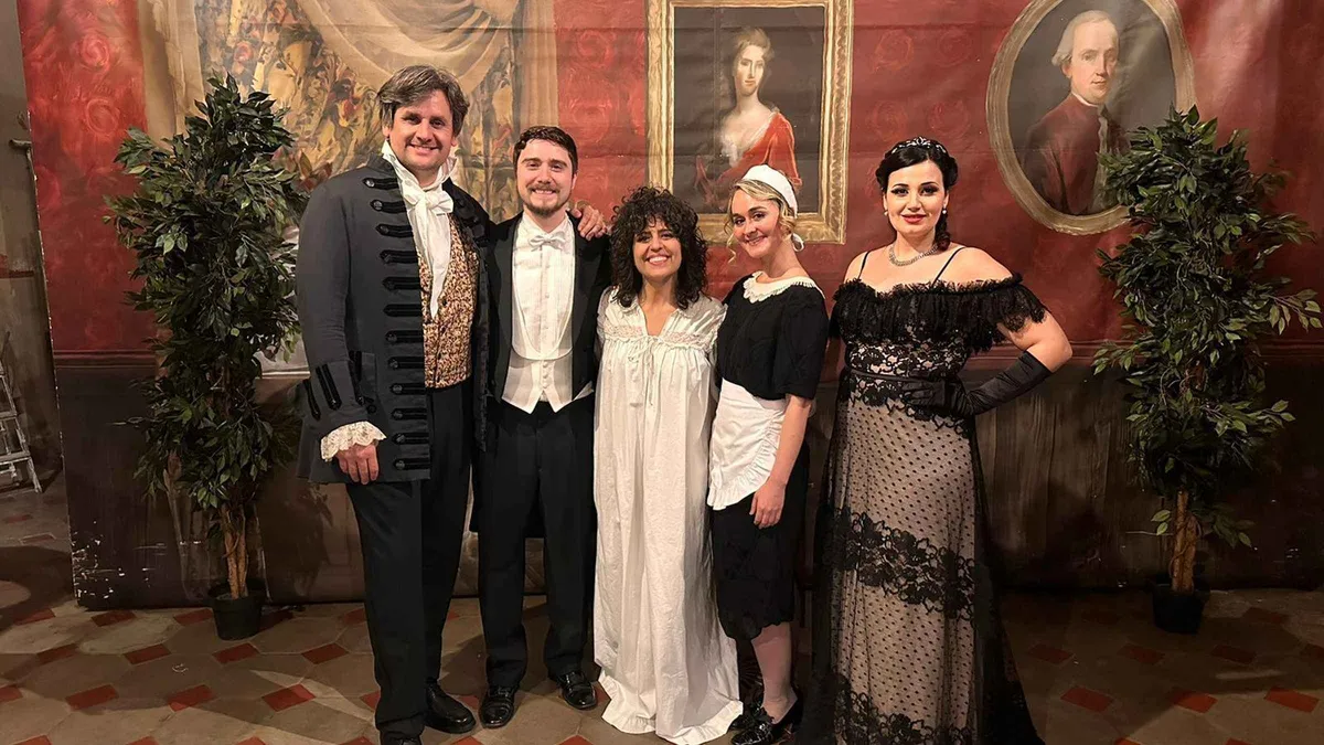 Costumed opera singers performing at St. Mark's Church in Florence